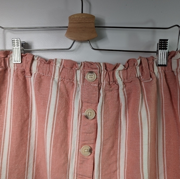 Loft Linen Blend Button Front Skirt Sz S - Picture 3 of 6